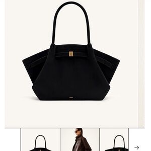 JW Pei Hana Medium Faux Suede Tote Bag in Black